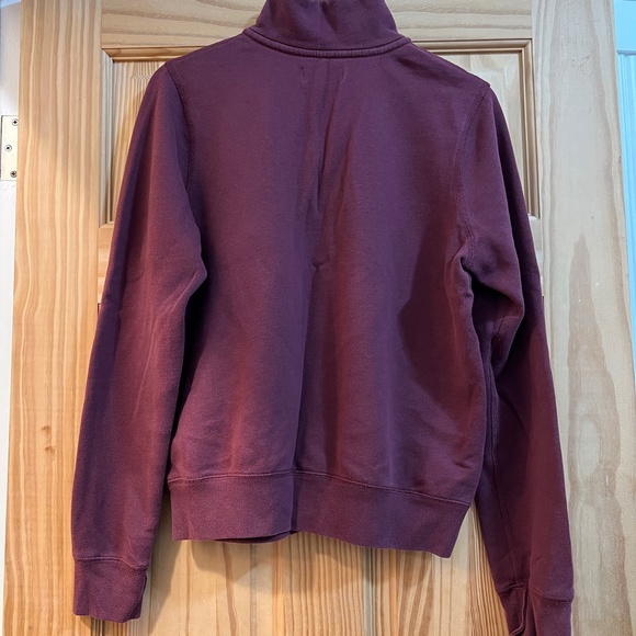 Abercrombie and Fitch Women's Maroon Quarter Zip Sweatshirt - Picture 2 of 5